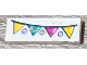 Part No: 63864pb130  Name: Tile 1 x 3 with Triangle Flags Banner and Dots Pattern (Sticker) - Set 41334
