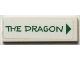 Part No: 63864pb195  Name: Tile 1 x 3 with Green 'THE DRAGON' and Triangle Pattern (Sticker) - Set 40346
