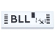 Part No: 63864pb293 Name: Tile 1 x 3 with Luggage Tag with Black 'BLL', Barcodes, Rectangle and Airplane Pattern (Sticker) - Set 40817 Part No: 63864pb293 Name: Tile 1 x 3 with Luggage Tag with Black 'BLL', Barcodes, Rectangle and Airplane Pattern (Sticker) - Set 40817