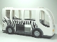 Lot ID: 396746541  Part No: 64139c01pb02  Name: Duplo Bus with Dark Bluish Gray Chassis and Flat Silver Wheels, with Black Zebra Stripes Pattern