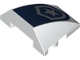 Part No: 64225pb080  Name: Wedge 4 x 3 Triple Curved No Studs with Dark Blue and Silver Police Star Badge Logo Pattern