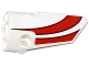 Part No: 64391pb022  Name: Technic, Panel Fairing # 4 Small Smooth Long, Side B with Red Curved Stripes Pattern (Sticker) - Set 42040