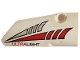 Part No: 64391pb060  Name: Technic, Panel Fairing # 4 Small Smooth Long, Side B with Red and Silver Tapered Stripes and 'ULTRALIGHT' Pattern (Sticker) - Set 42057