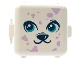 Part No: 64462pb04  Name: Container, Box 3 x 8 x 6 2/3 Half Front with Dalmatian Dog Face, Medium Azure Eyes, and Lavender Spots Pattern