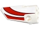 Part No: 64683pb022  Name: Technic, Panel Fairing # 3 Small Smooth Long, Side A with Red Curved Stripes Pattern (Sticker) - Set 42040