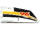 Part No: 64683pb027  Name: Technic, Panel Fairing # 3 Small Smooth Long, Side A with Red '96' and Yellow, Orange and White Stripes Pattern (Sticker) - Set 42044