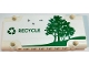 Part No: 64782pb067L  Name: Technic, Panel Plate 5 x 11 x 1 with Green Recycling Arrows, 'RECYCLE', Birds and Trees Pattern Model Left Side (Sticker) - Set 42167