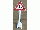 Lot ID: 388400307  Part No: 649pb07  Name: Road Sign Triangle with Children Playing Pattern