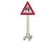 Part No: 649pb08a  Name: Road Sign Triangle with Skidding Car Pattern (Car with Tire on Back)