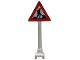 Part No: 649pb10  Name: Road Sign Triangle with Worker and 2 Piles Pattern (Undetermined Type)