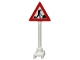 Part No: 649pb10b  Name: Road Sign Triangle with Thin Worker and 2 Piles Pattern
