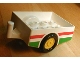 Part No: 6505pb01  Name: Duplo Trailer with Hitch Ends and Green and Red Stripe Pattern