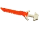 Part No: 65272pb02  Name: Minifigure, Weapon Sword with Wide Pommel and Molded Trans-Neon Orange Serrated Blade Pattern (Ninjago Key-Tana)