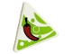 Part No: 65676pb005  Name: Road Sign 2 x 2 Triangle with Open O Clip with Red Chili Pepper on Lime Curved Stripes Pattern (Sticker) - Set 41701
