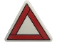 Part No: 65676pb011  Name: Road Sign 2 x 2 Triangle with Open O Clip with Red Triangle Reflector with Black Outline Pattern