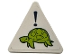 Part No: 65676pb012  Name: Road Sign 2 x 2 Triangle with Open O Clip with Lime Turtle and Exclamation Mark Pattern (Sticker) - Set 41446