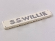 Part No: 6636pb185  Name: Tile 1 x 6 with 4 Silver Nails and 'S.S.WILLIE' Pattern