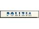 Part No: 6636pb304  Name: Tile 1 x 6 with Blue and White 'POLIZIA' Pattern (Sticker) - Set 8214