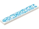 Lego part: Tile 1 x 6 with Dark Azure Flowery Filigree with Dots and Curved Lines Pattern