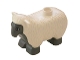 Part No: 6678pb01  Name: Duplo Sheep with Standing Ears, Dark Bluish Gray Face, Chest, Stomach and Feet