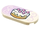 Lot ID: 250216922  Part No: 66857pb005  Name: Tile, Round 2 x 4 Oval with Layer Cake on Lavender Background with Filigree Pattern