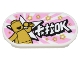 Part No: 66857pb037  Name: Tile, Round 2 x 4 Oval with Gold Minifigure, Microphone, Stars, and White Chinese Logogram '卡拉OK' Pattern (Sticker) - Set 80036