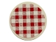 Part No: 67095pb005  Name: Tile, Round 3 x 3 with Red and White Checkered Pattern (Sticker) - Set 21324