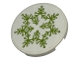 Part No: 67095pb021  Name: Tile, Round 3 x 3 with Lime Plant Leaves in Snowflake Wreath Pattern (Sticker) - Set 40528