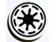Lego part: Tile, Round 3 x 3 with SW Galactic Republic Logo Pattern (Sticker) - Set 75309