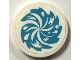 Part No: 67095pb114  Name: Tile, Round 3 x 3 with Medium Azure Whirlpool Swirl of Water Pattern (Sticker) - Set 41445