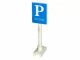 Lot ID: 392378415  Part No: 675p01  Name: Road Sign Square-Tall with Parking 'P' and '300m' Pattern