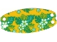 Part No: 68043  Name: Cloth Hammock Oval 10 x 5 with Flowers and Leaves on Yellow Background Pattern