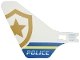 Part No: 69608  Name: Plastic Tail for Flying Helicopter with 'POLICE' and Partial Police Gold Star Badge Logo Pattern on Both Sides