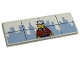 Part No: 69729pb021  Name: Tile 2 x 6 with Bright Light Blue City Skyline and Minifigure with White Construction Helmet Pattern (Sticker) - Set 40528
