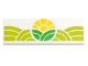 Lot ID: 404604939  Part No: 69729pb034  Name: Tile 2 x 6 with Bright Green and Lime Hills and Yellow Sun Pattern