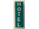 Part No: 69729pb103  Name: Tile 2 x 6 with 'HOTEL' on Dark Turquoise Background Pattern (Sticker) - Set 60380