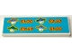 Lego part: Tile 2 x 6 with 4 Dreamling Mushrooms with Hats, '$1.00' and '$2.50' Prices on Medium Azure Background Pattern (Sticker) - Set 71461