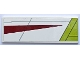 Part No: 69729pb160L  Name: Tile 2 x 6 with Dark Red and Lime Triangles, Light Bluish Gray Lines, Starfighter Pattern Model Left Side (Sticker) - Set 75333