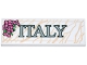 Part No: 69729pb181  Name: Tile 2 x 6 with Marble Plaque with Tan Veins, Dark Pink Flowers with Leaves and Dark Green and Light Bluish Gray 'ITALY' Pattern (Sticker) - Set 40818