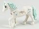 Part No: 69820c01pb01  Name: Horse, Friends Style with 2 x 2 Cutout and Movable Neck with Fixed Flexible Rubber Light Aqua Tail and Mane with Metallic Light Blue Eyes, Sparkles and Dots Pattern