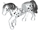 Part No: 69820c01pb03  Name: Horse, Friends Style with 2 x 2 Cutout and Movable Neck with Fixed Flexible Rubber Black Tail and Mane with Light Bluish Gray Eyes, Black Spots Pattern
