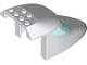 Lego part: Aircraft Fuselage Forward Top Curved 6 x 10 x 4 with 2 Window Panes with Molded Trans-Light Blue Glass Pattern