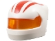 Part No: 7071pb13  Name: Minifigure, Headgear Helmet Formula 1 with Molded Trans-Orange Visor and Printed Red Stripes Pattern