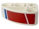 Part No: 71708pb003L  Name: Technic, Liftarm, Modified L-Shape Quarter Ellipse Thick 2 x 3 with Red and Blue Stripes Pattern Model Left Side (Sticker) - Set 42153