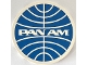 Part No: 7212pb007  Name: Tile, Round 6 x 6 with Blue Pan Am Logo Pattern
