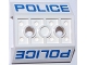 Part No: 72454pb001  Name: Slope, Inverted 45 4 x 4 Double with 2 Holes with Blue 'POLICE' Pattern on Both Sides (Stickers) - Set 60047