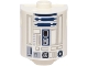 Part No: 7246pb01  Name: Brick, Round 2 x 2 x 2 Half Circle Extended Robot Body with 4 Studs on Side with Light Bluish Gray Lines and Dark Blue and Silver Droid Details Pattern (SW R2-D2)