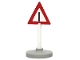 Lot ID: 324980021  Part No: 747p01c02  Name: Road Sign with Post, Triangle with Generic Warning Pattern, Type 2 Base