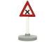 Lot ID: 387216690  Part No: 747pb01c02  Name: Road Sign with Post, Triangle with 'X' Pattern, Type 2 Base