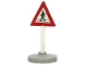 Lot ID: 330942421  Part No: 747pb02c02  Name: Road Sign with Post, Triangle with Man Crossing Pattern, Type 2 Base